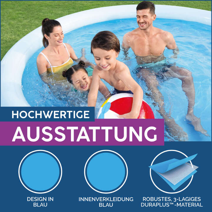Bestway Fast Set™ Aufstellpool Set mit Filterpumpe rund 305 x 66 cm